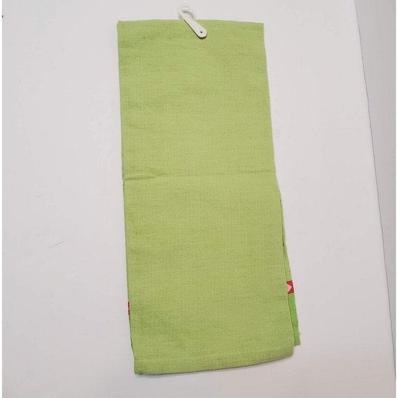 DII Design Imports Kitchen Towel, Embroidered Bumble Bee Flower Green Cotton NEW - Picture 2 of 5